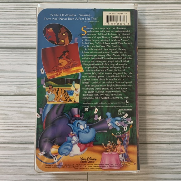 Disneys 1992 Aladdin VHS tape - Picture 2 of 9